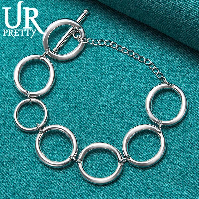 Браслет-цепочка URPRETTY из серебра 925 пробы для мужчин и женщин ювелирное украшение