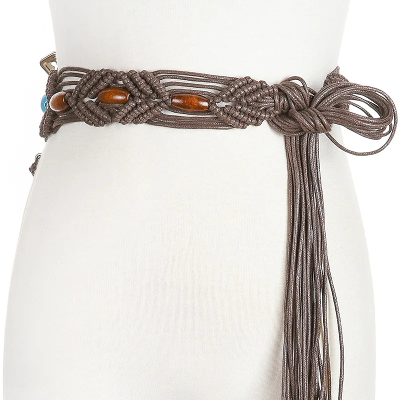 Винтажные плетеные дизайнерские ремни ручной работы в стиле бохо подарок для