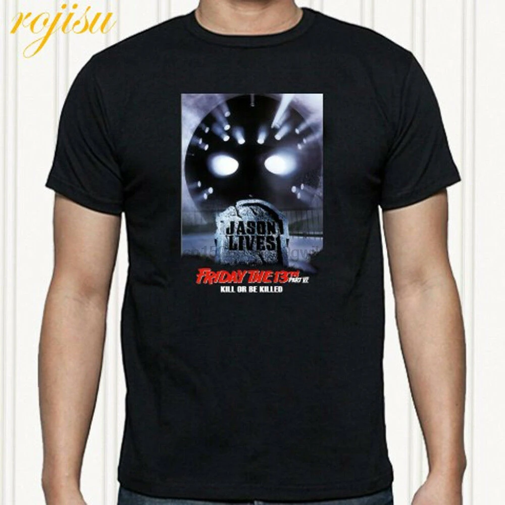 

Friday The 13th Movie Jason Lives Mens Black T-Shirt Size S to 3XL