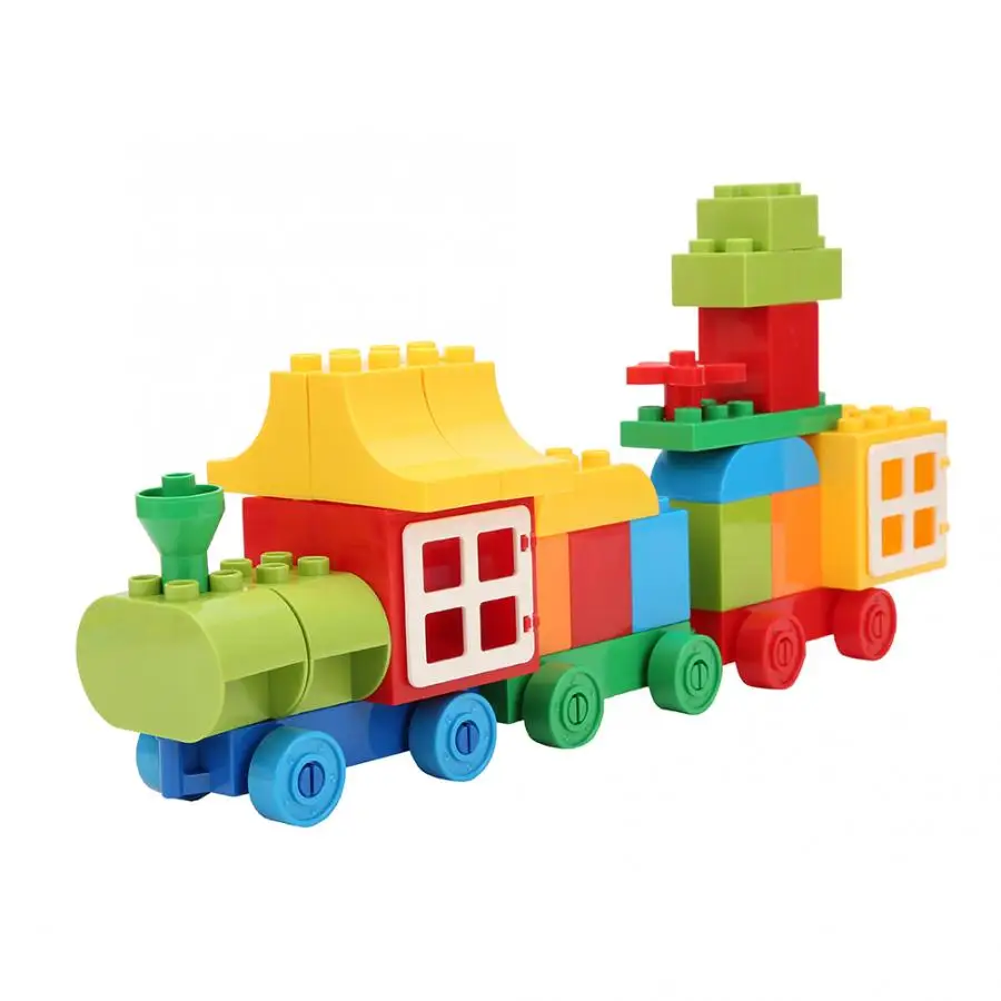 65 шт./лот детский поезд игрушечный автомобиль Детский конструктор сделай сам