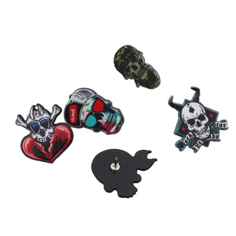 Популярная акриловая брошь на Хэллоуин в стиле панк череп пиратский значок