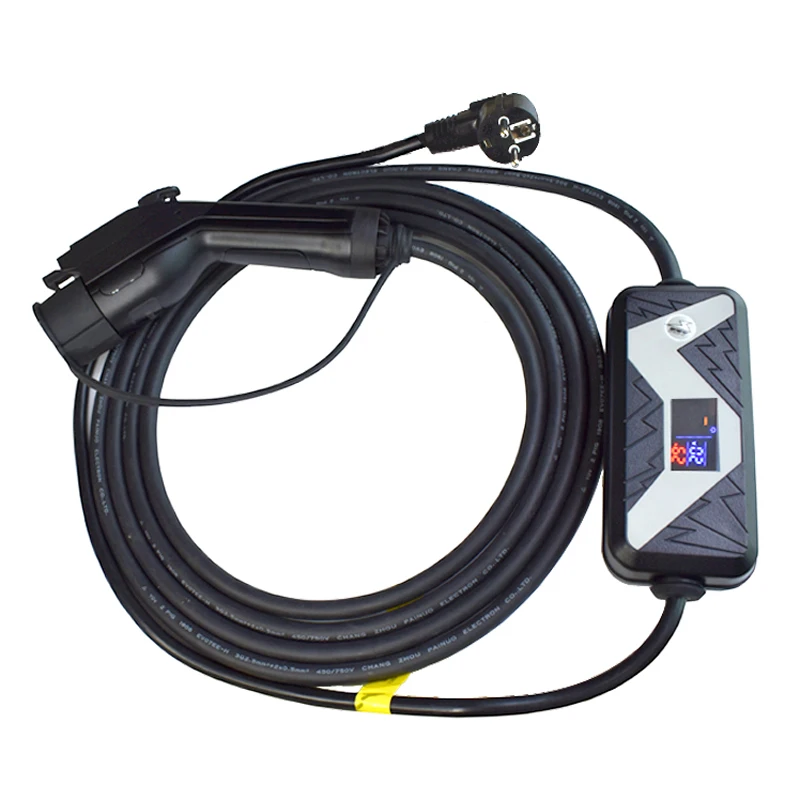 EV зарядное устройство тип 1 зарядный кабель разъем ЕС штекер Адаптер 5 метров 20A