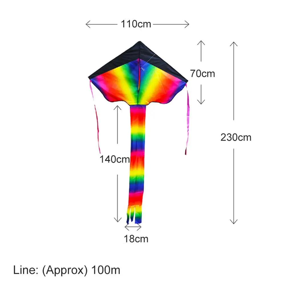 Новый Красочный воздушный змей длинный хвост летающая игрушка Огромный Радужный