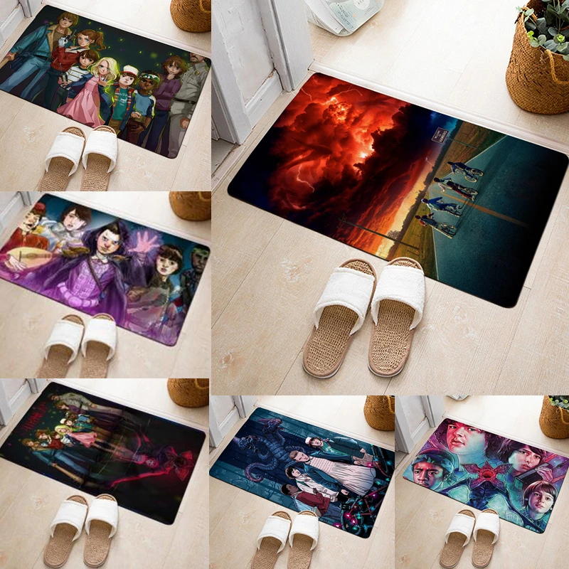 Коврик для большой двери с аниме очень странные дела 80x120 см | Дом и сад