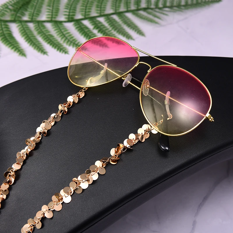 

Stainless Steel Sunglasses Chain Neck Cord Beads Reading Glasses Holder Chic Fashion Women Mask Strap Drpshipping