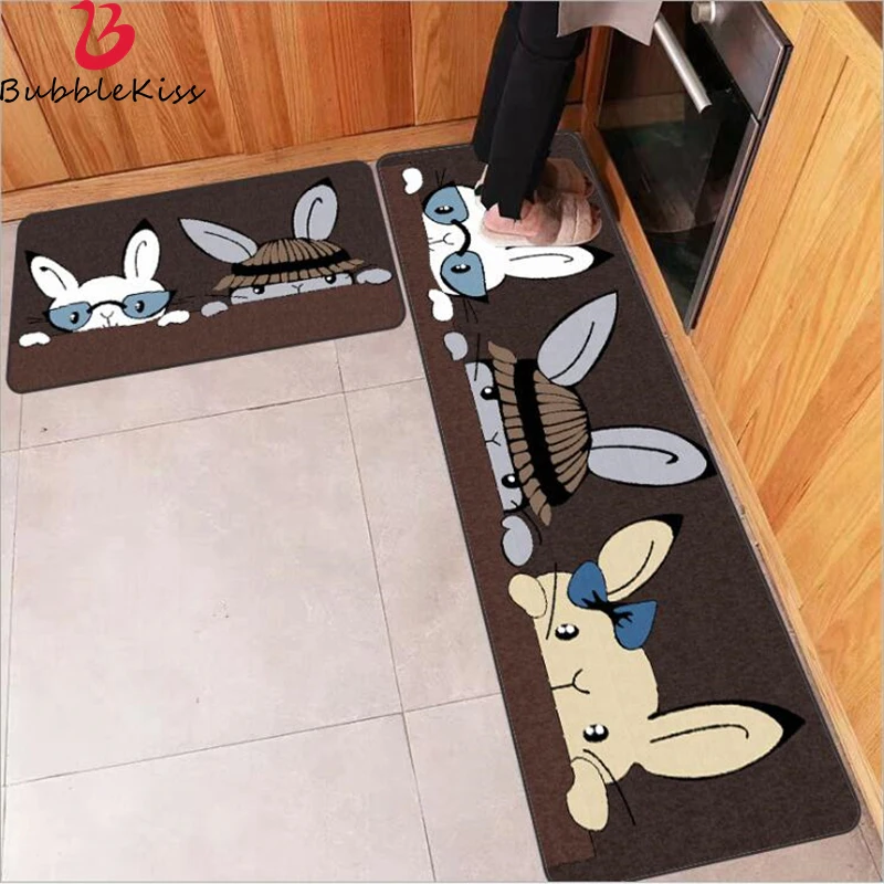 Bubble Kiss 40cmX60cm полиэстер кухонные коврики мультяшный кролик рисунок кухонный