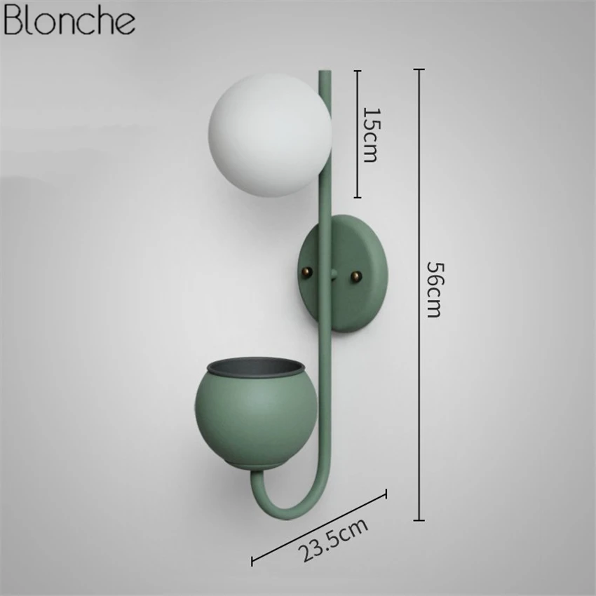 Скандинавские растения Macarons настенный светильник с цветами горшок стеклянный