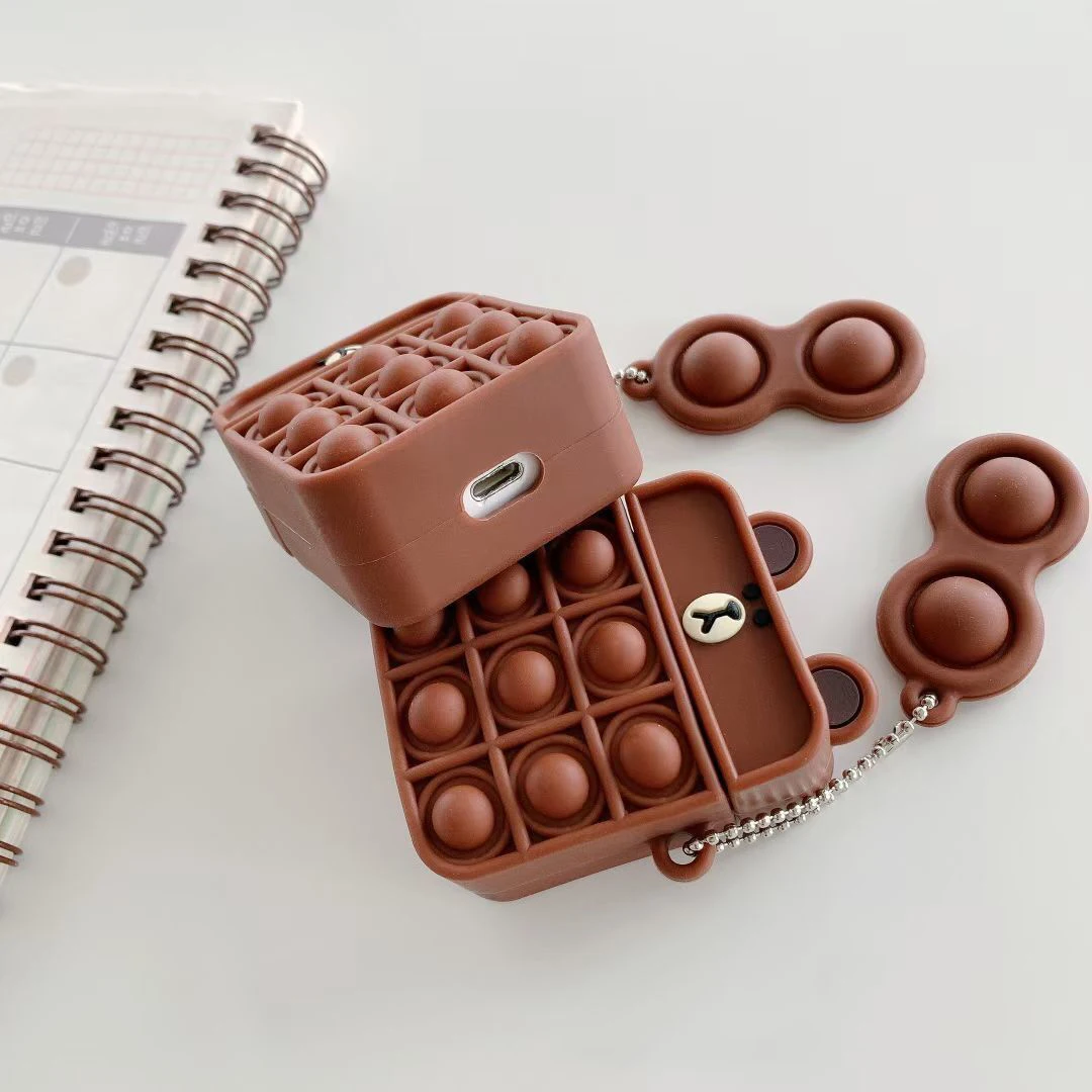 

3D Stress Release Cartoon Cute Bear Shell for AirPods 1 2 Wireless Bluetooth Headset Protect Case for AirPods Pro Silicone Shell