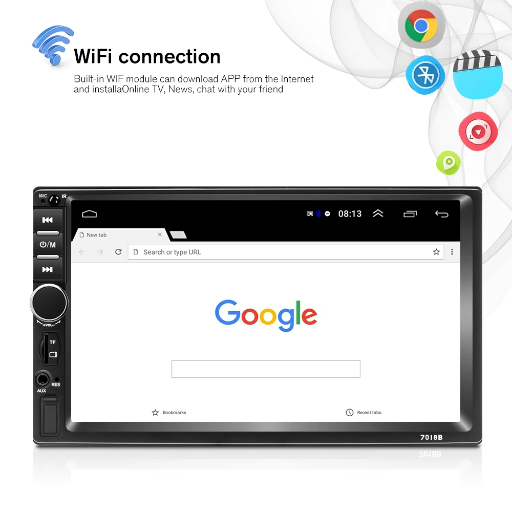 Автомобильный мультимедийный плеер Podofo Android 8 1 2din GPS Wifi зеркальный 2 Din для Volkswagen