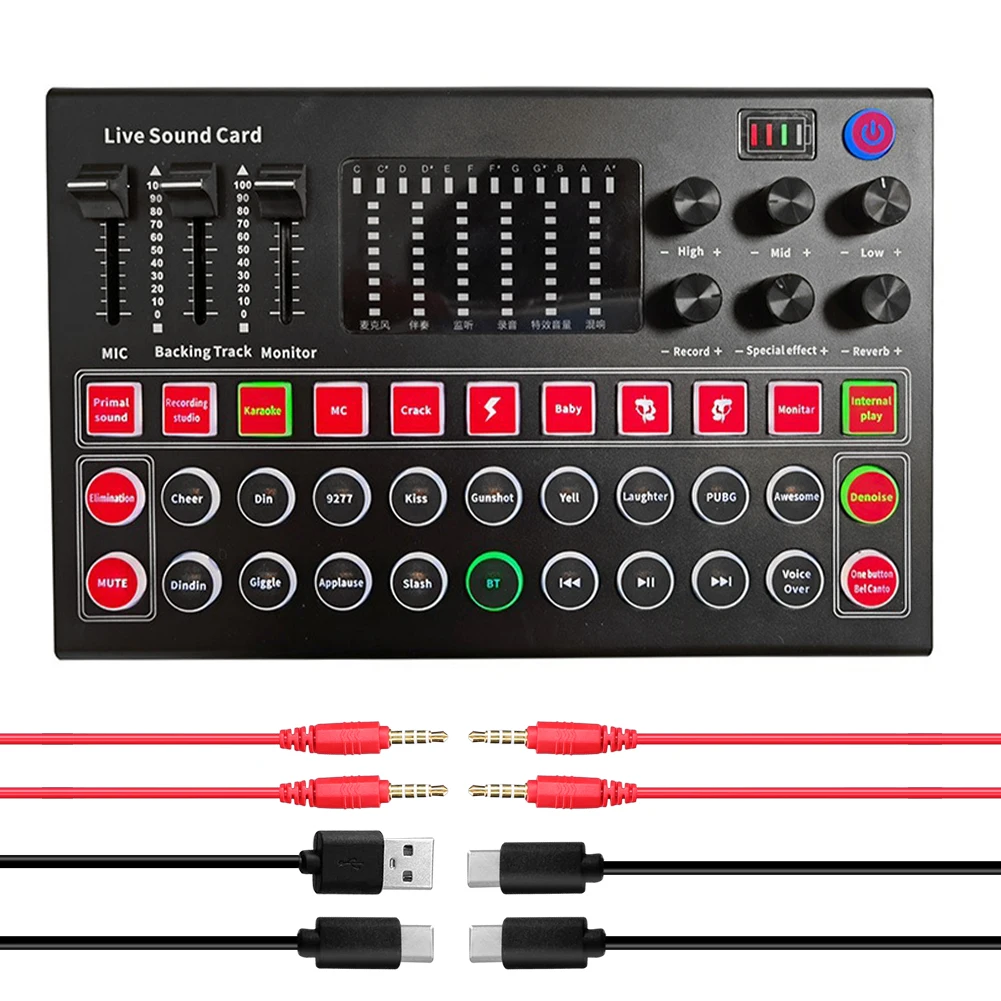 

M9 Audio Interface Sound Card Live Voice Mixer External USB Sound Card Multiple Effects Sound Card Mixer Board
