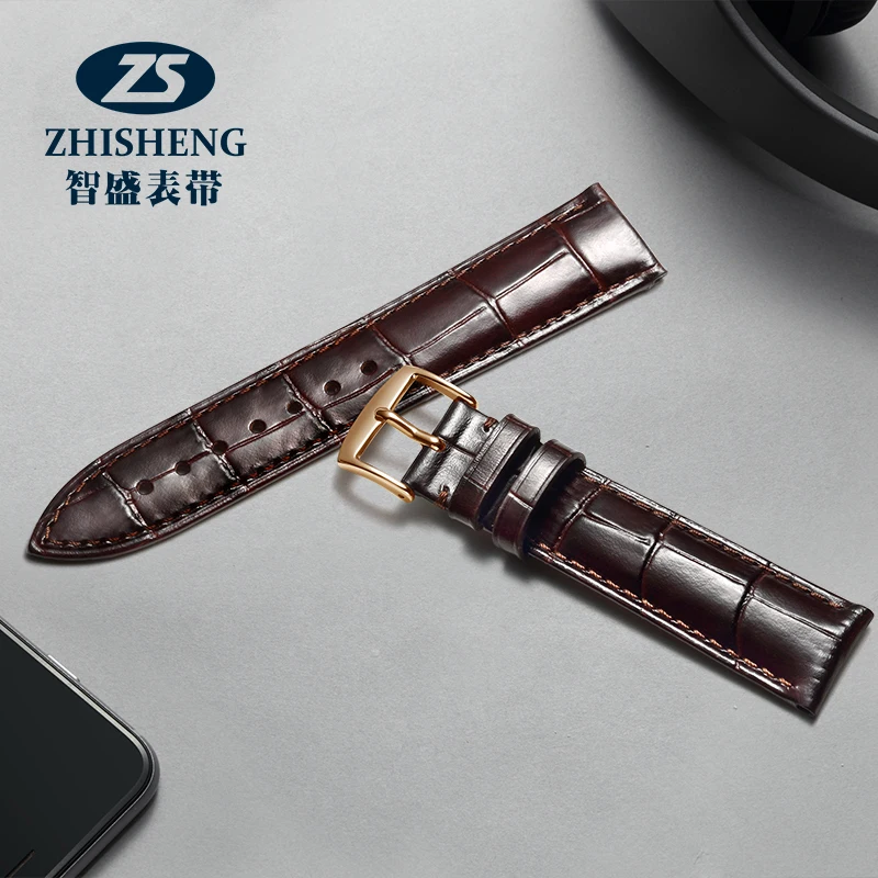 

Yoofa watch band for watch belt men's and women's real belt accessories butterfly buckle substitute Mido Longines emperor