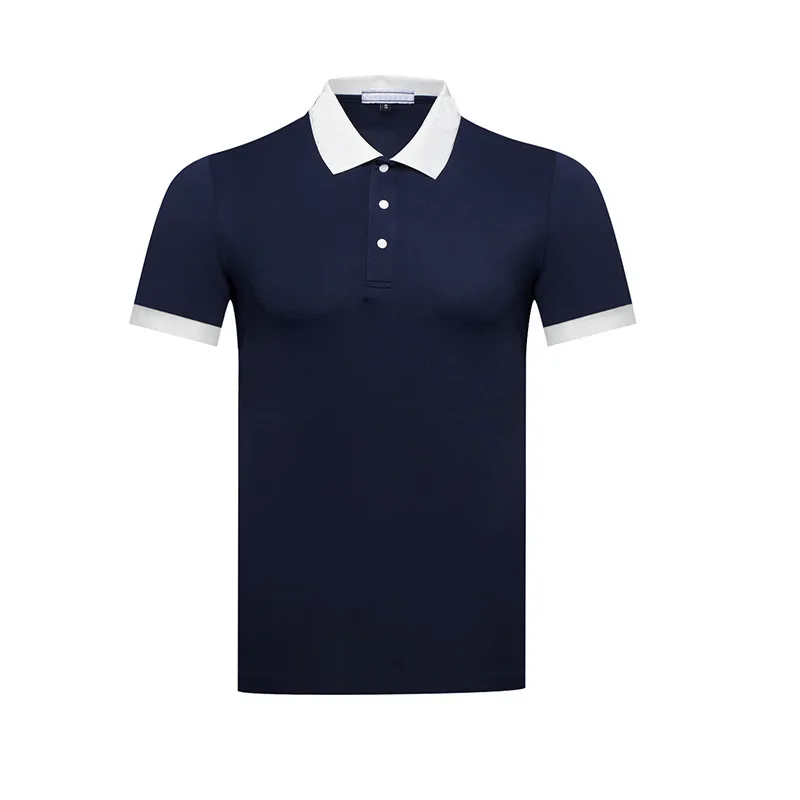 

Mens ultimate 4 Color Contrast collar with buttons breathable golf polo shirts with logo