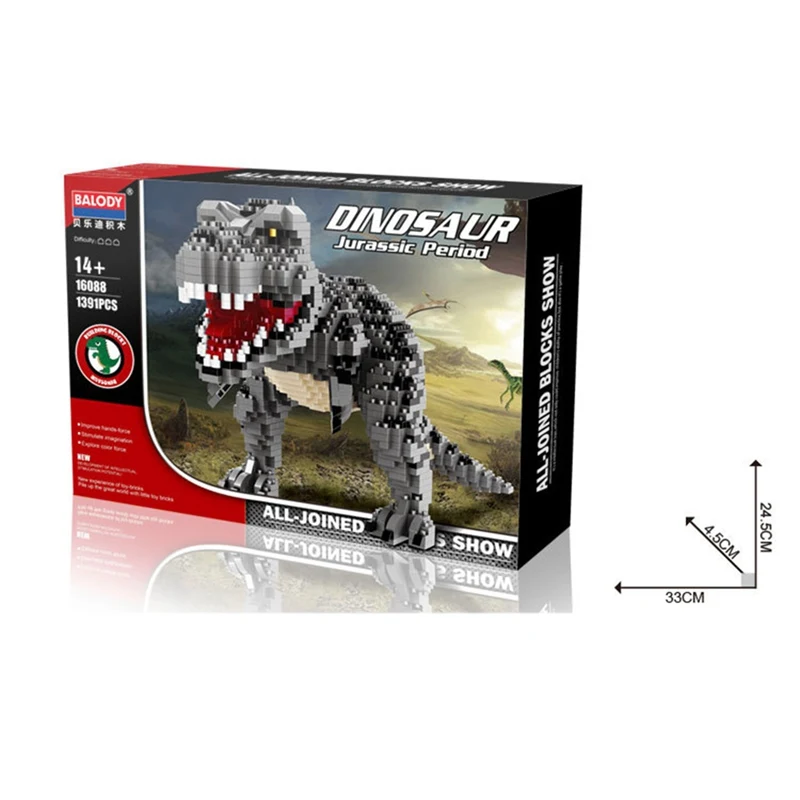 

Dinosaur Model Figure Building Blocks Unisex Small Parts Educational Toys Unsuitable For Children 3 Years Old