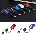 Универсальная телескопическая Проводная мини-мышь с выдвижным цифровым кабелем, 1600DPI