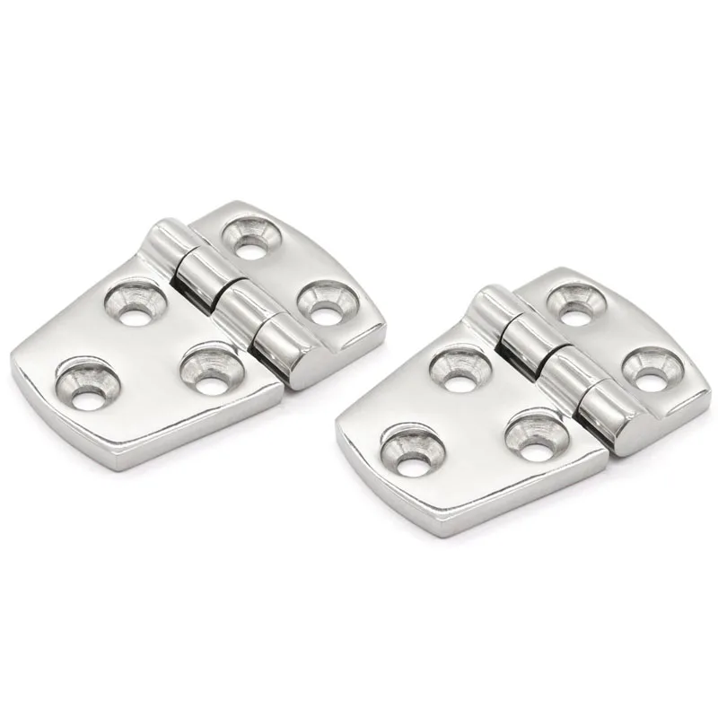 

2Pcs Marine Grade CAST Solid 316 Stainless Steel 2-3/8" x 1-1/2" Mirror Polished Shortside Deck Hinge for Boat, RVs