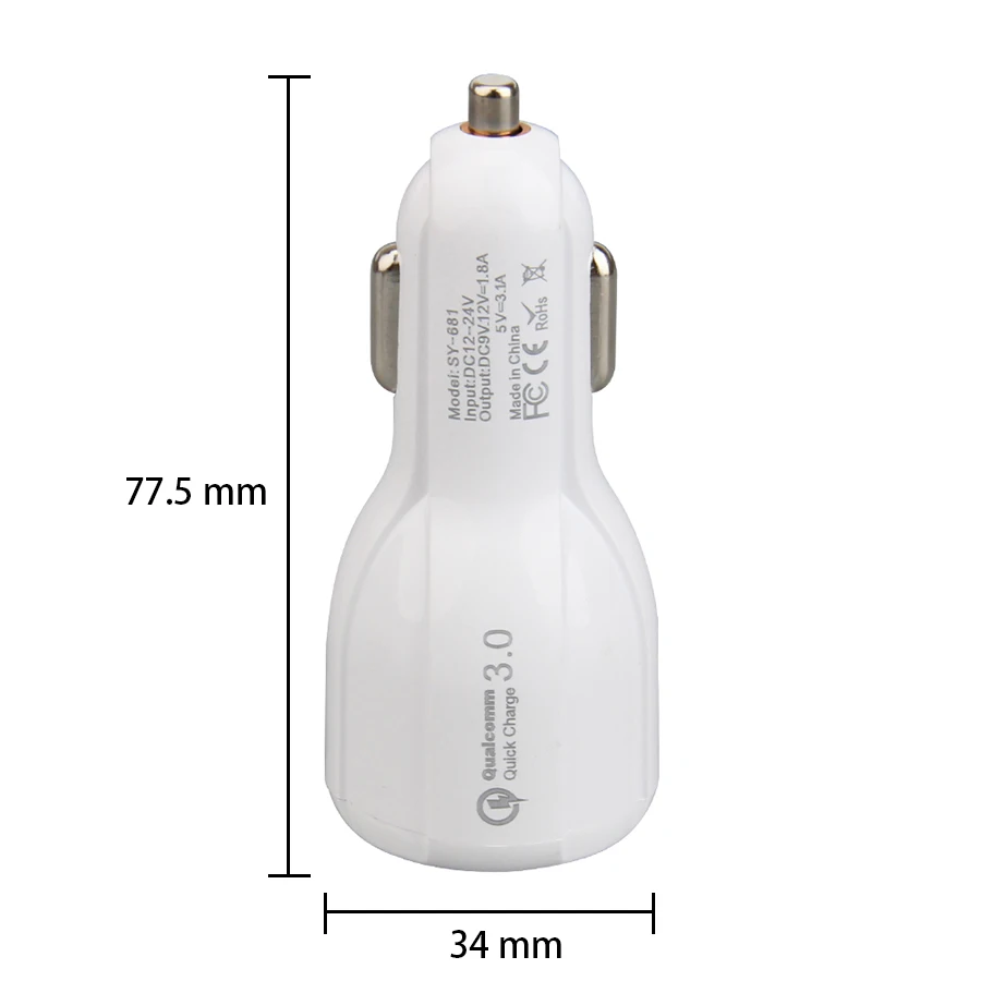 2 вида цветов автомобильное зарядное устройство QC 3 0 Быстрая Зарядка адаптер