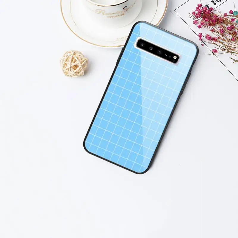 

Black White stripe line Phone Case For Galaxy Tempered Glass Cases Apply To S10 S9 S8 S7 S6edge Plus TPU Cover