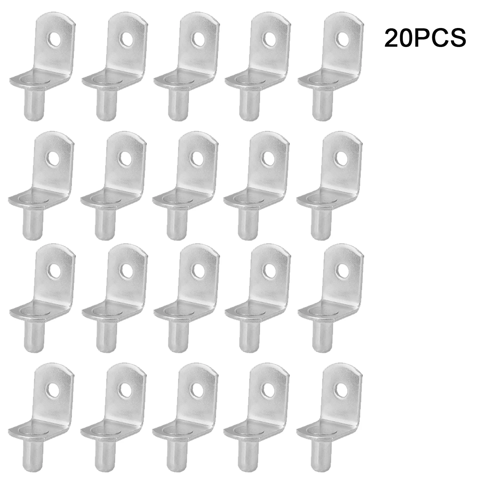 

20Pcs Shelf Brackets Support Studs Pegs 5mm Metal Pin Shelves Seperator Fixed Cabinet Cupboard Glass Furniture Bracket Holder