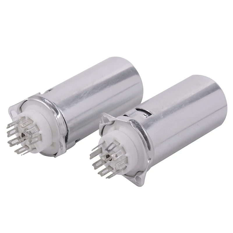 

2Pcs/Lot Ceramics Socket GZC9-F-B-55 9 Pin Silver With Shield Caps Scaffolding Tube Socket Tube Sockets for 12AX7 Wholesale