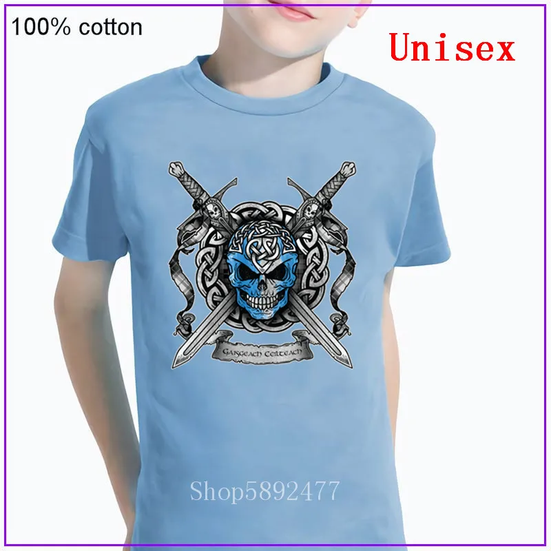 Одежда для мальчиков и девочек с изображением черепа Викинга кельтского воина