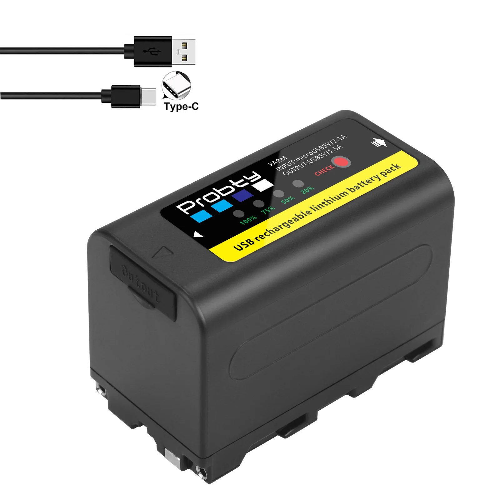 Новинка, 6800 мАч, USB-выход, аккумулятор F750 F730, светодиодный индикатор питания для Sony NP F960 F970 NP-F770 V1J z1