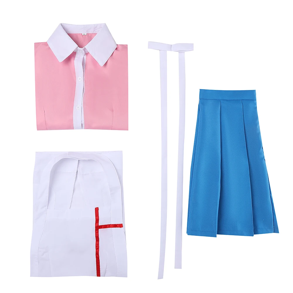

Danganronpa 2 Mikan Tsumiki Cosplay Outfit Dress Halloween Maid Costume Uniform Shirt Skirt Apron