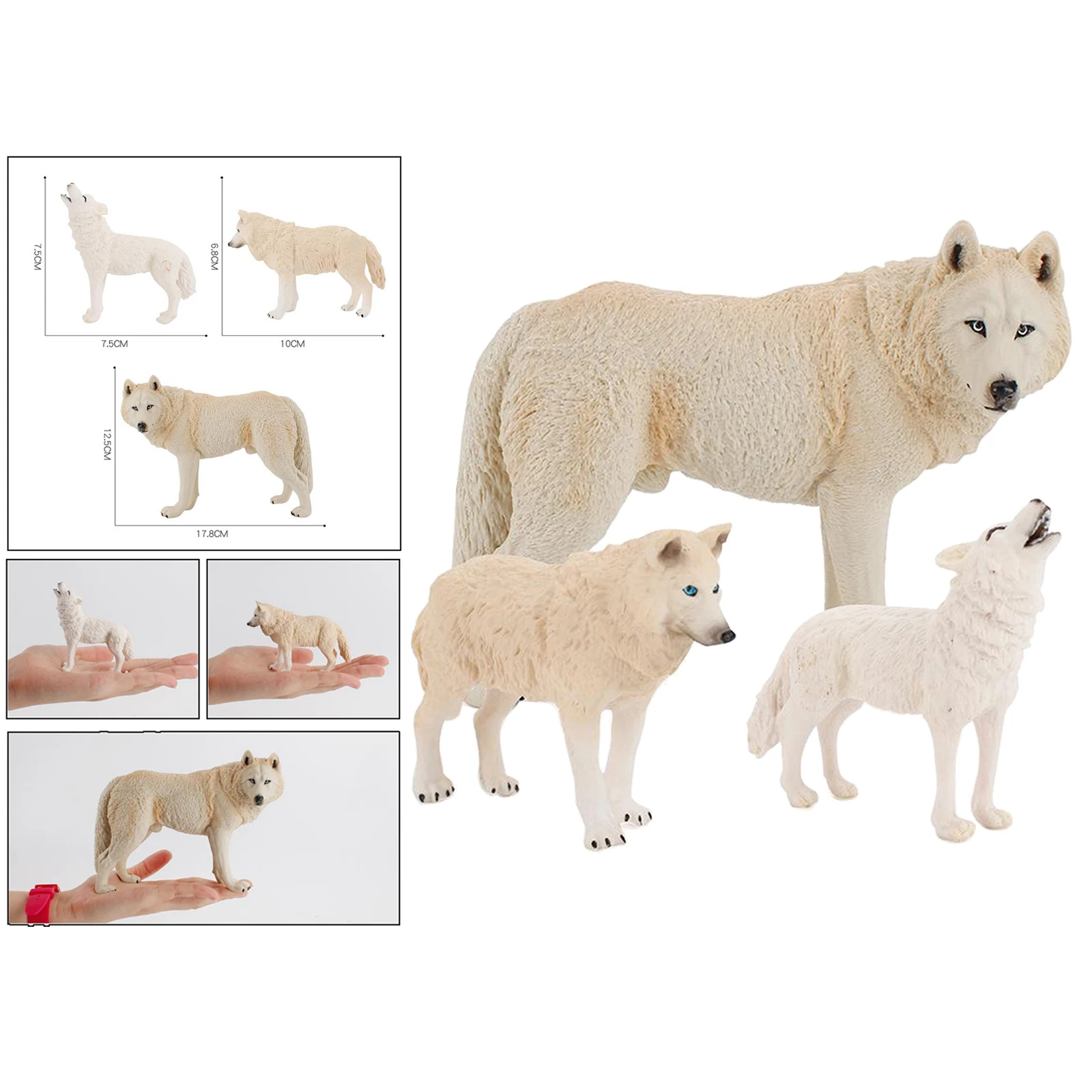 Комплект из 3 предметов дикие животные волки Статуя Белого Волка Статуэтка
