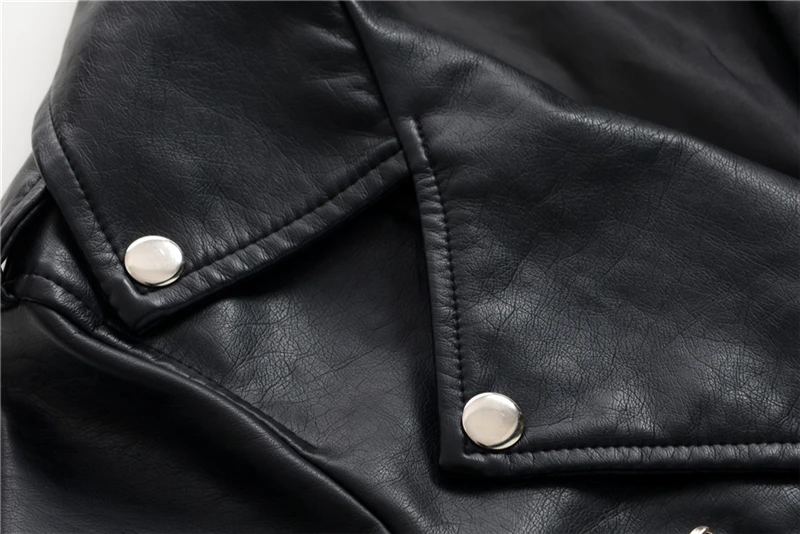 New Fashion Women Jacket Sungtin Brand Pu Leather Jacket Women Spring Coat Black Faux Leather Biker Female Punk Bomber Outwear