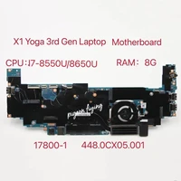 for thinkpad x1 yoga 3rd gen laptop motherboard cpui7 8550u 8650u ram8g 17800 1 448 0cx05 0011 100 test ok