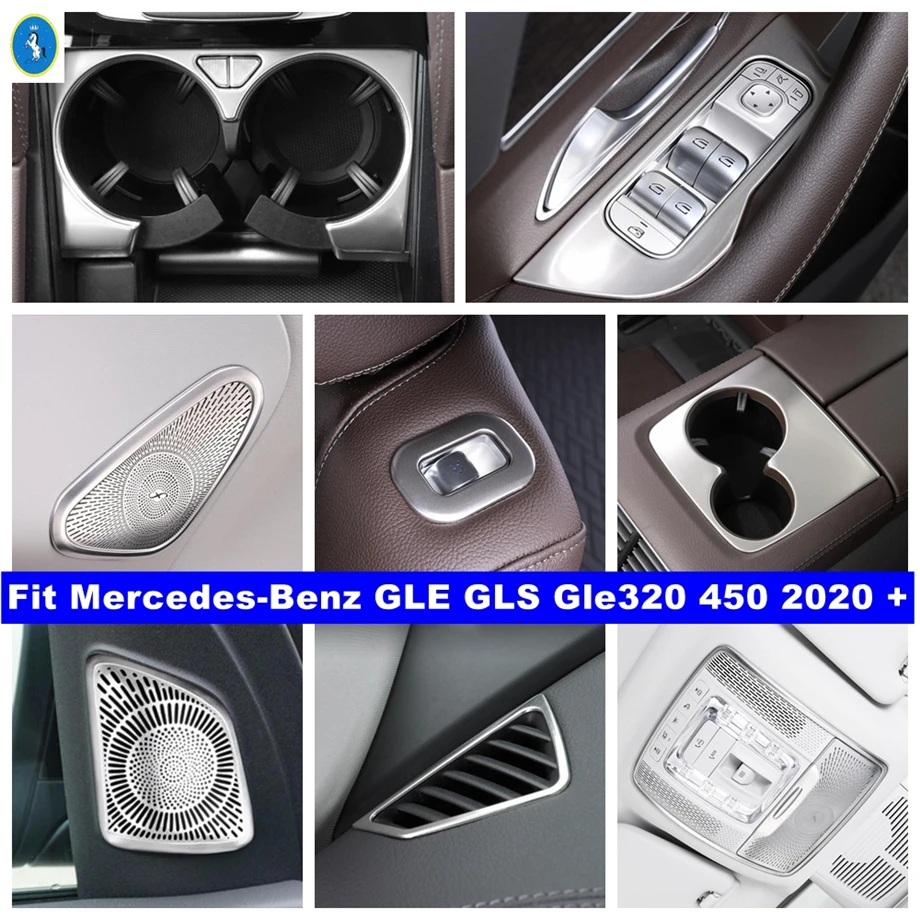

Accessories Reading Lamps / Dashboard Air AC / Water Cup Holder Cover Trim For Mercedes-Benz GLE GLS Gle320 450 2020 2021 Silver