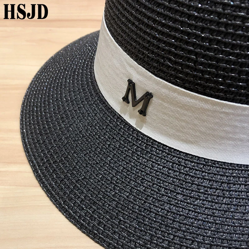 Шляпа Соломенная женская солнцезащитная с буквой M защитой от ультрафиолетовых