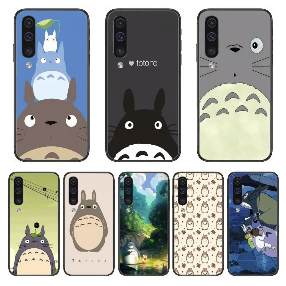 

Cartoon Cute Totoro Phone Case Hull For Samsung Galaxy A 3 5 6 7 8 9 E 2018 Plus 2017 E S Black Shell Art Cell Cover TPU