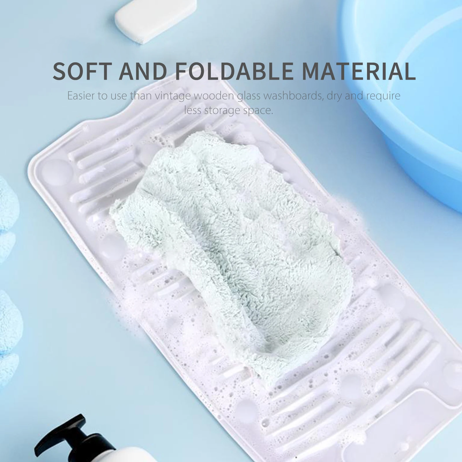 

Foldable PVC Washing Board Portable Clothes Cleaning Laundry Board Antislip Laundry Accessories Plastic Washboard