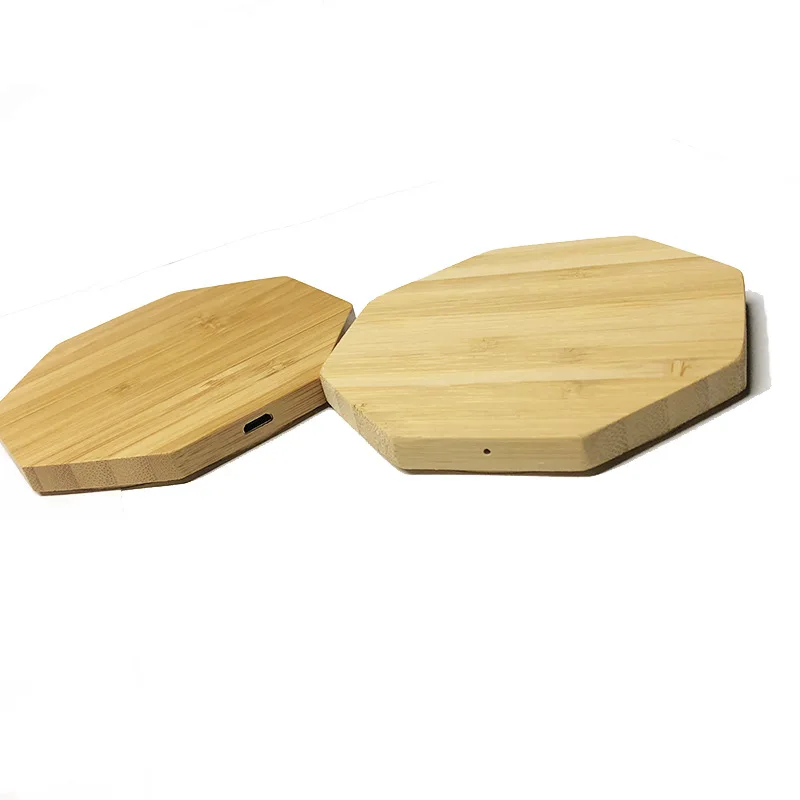 Портативное беспроводное зарядное устройство Qi Тонкая Деревянная Подставка для