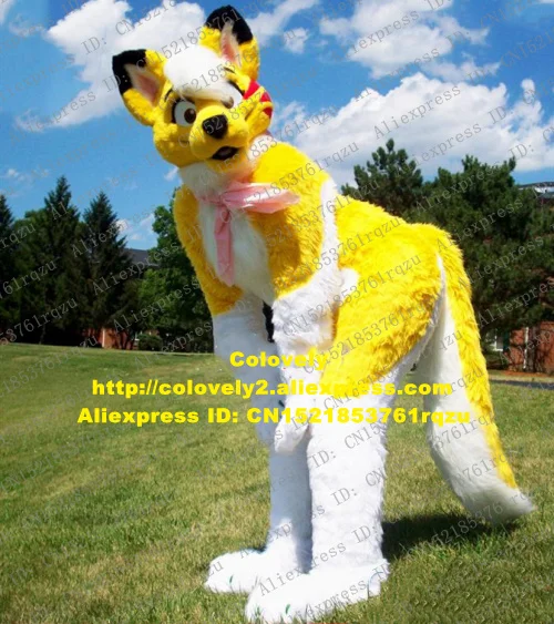 Длинная меховая лиса волк Хаски собака костюм талисман меховой для взрослых