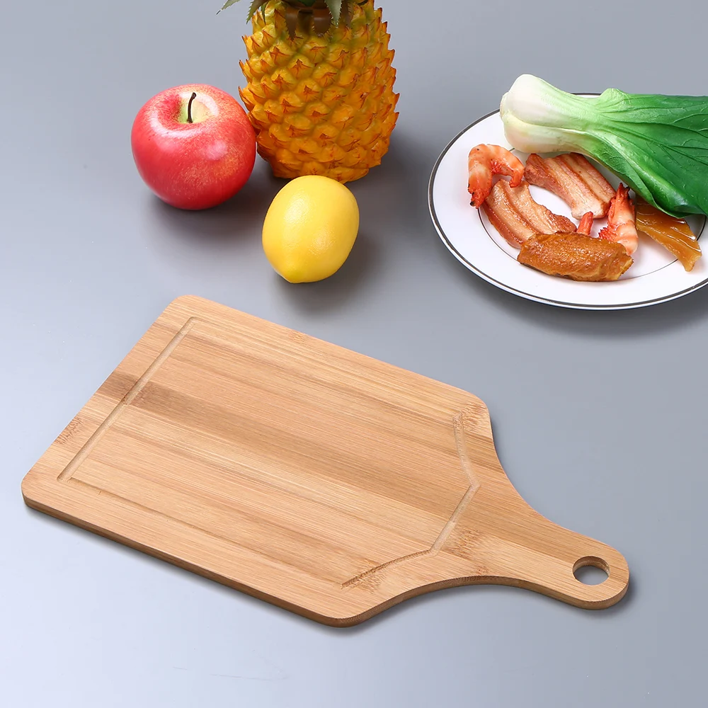 HOMGEEK бамбуковый разделочный блок для кухни, прочная разделочная доска для фруктов и овощей, инструмент для приготовления пищи, тарелка для пиццы, натуральная разделочная доска