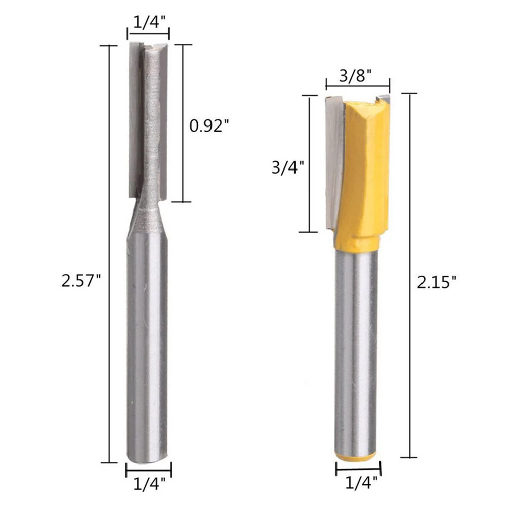 Концевые фрезы для деревообработки с прямым хвостовиком 1/4 дюйма 5 шт.|Фреза| |