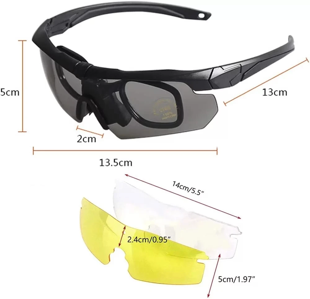 

Military Bulletproof Glasses Outdoor Tactical Goggles Shooting Cs Riding Mountaineering Polarized Three Sets Of Lenses