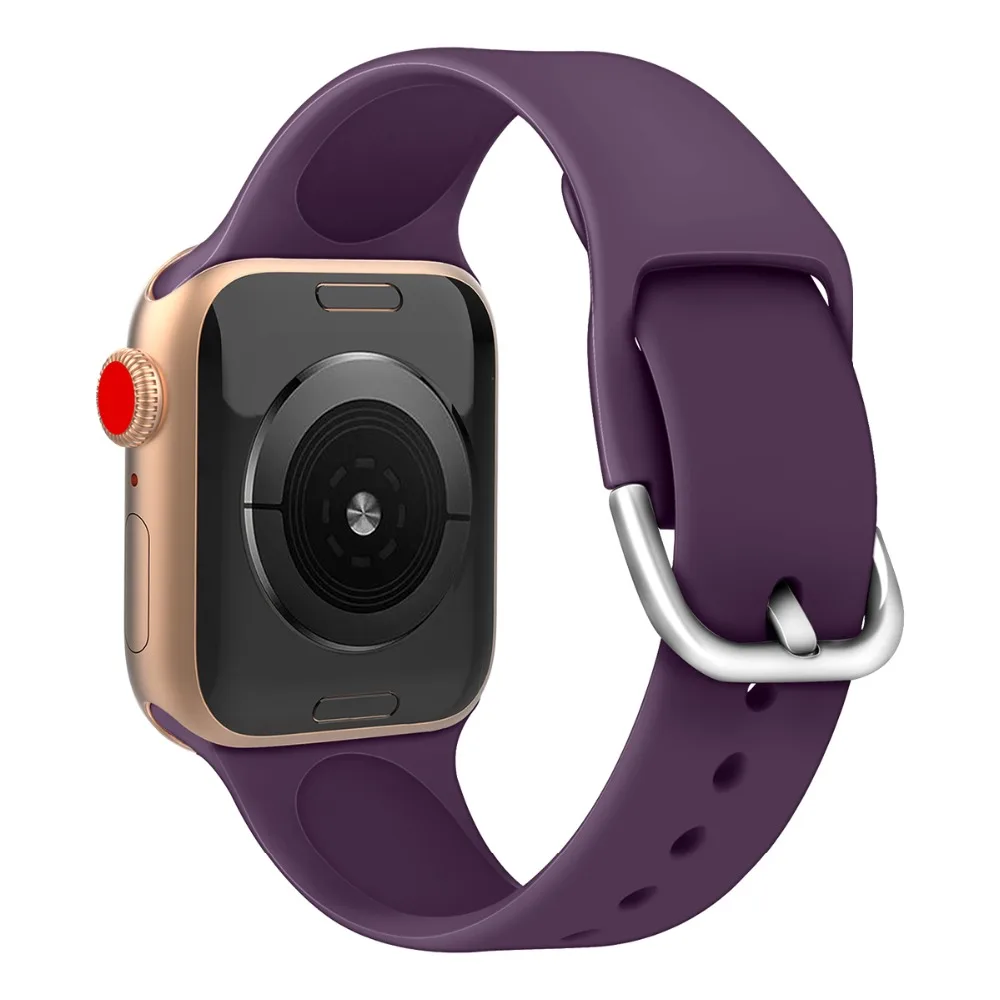 Силиконовый ремешок для наручных часов apple watch группа 44 мм 40 мм apple watch 5 4 ремешок 42 мм, 38 мм, версия наручных часов iwatch серии 5/4/3/2, correa, браслет