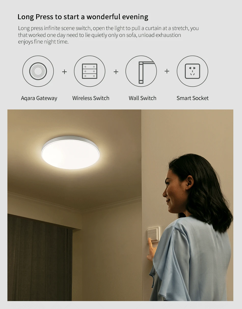 Новая международная версия Xiaomi Aqara opply беспроводной умный переключатель ZigBee 3,0 работает с Mijia App Apple HomeKit настенный переключатель