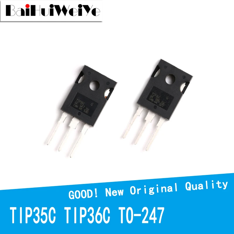 

10Pcs/Lot TIP35C TIP36C 5 Pair TIP35 TIP36 35C 36C 25A/100V TO-247 TO-3P NPN/PNP Transistor New Original Good Quality IC DIP