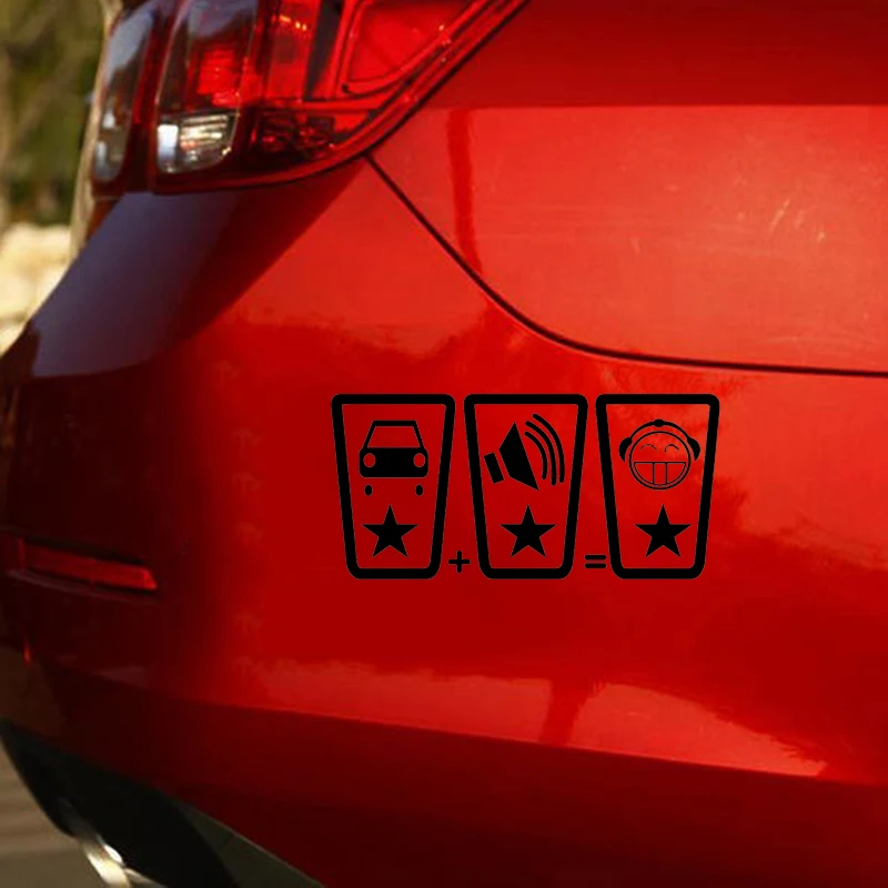 

15*7.2cm Sticker Car Decal - car with sound make happy - Funny Car Window Bumper Novelty JDM Drift Vinyl Decal Sticker