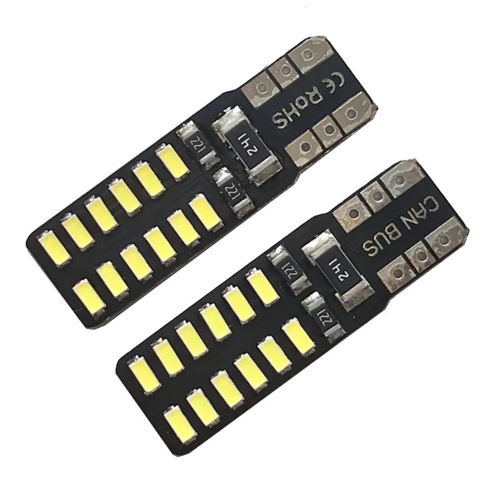 100 шт. автомобиль T10 светодиодный 194 168 W5W 3014 SMD 24 автомобильный габаритный фонарь