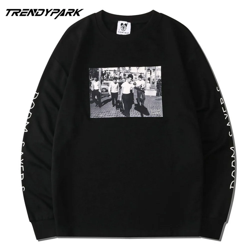 Толстовка мужская с длинным рукавом Свитшот в стиле хип хоп винтажный худи