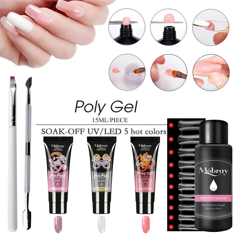 

Набор полимерных УФ-гелей для маникюра, лампы для раствора скольжения, акриловый Гель-лак, инструмент для дизайна ногтей, кончики пальцев