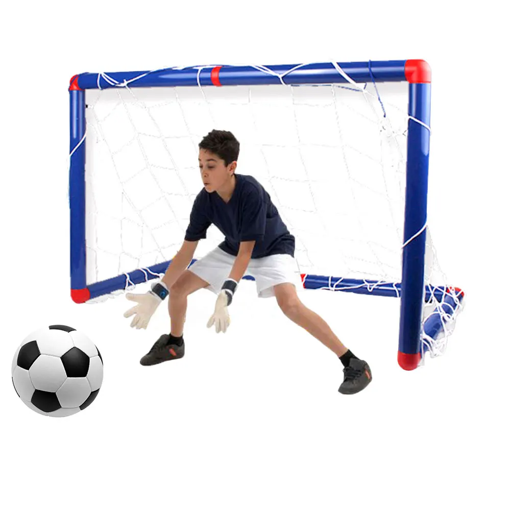 

Practice Gate With Ball Outdoor Sports Assembly Children Soccer Goal DIY Football Game Interactive Toy Gift Portable Scrimmage