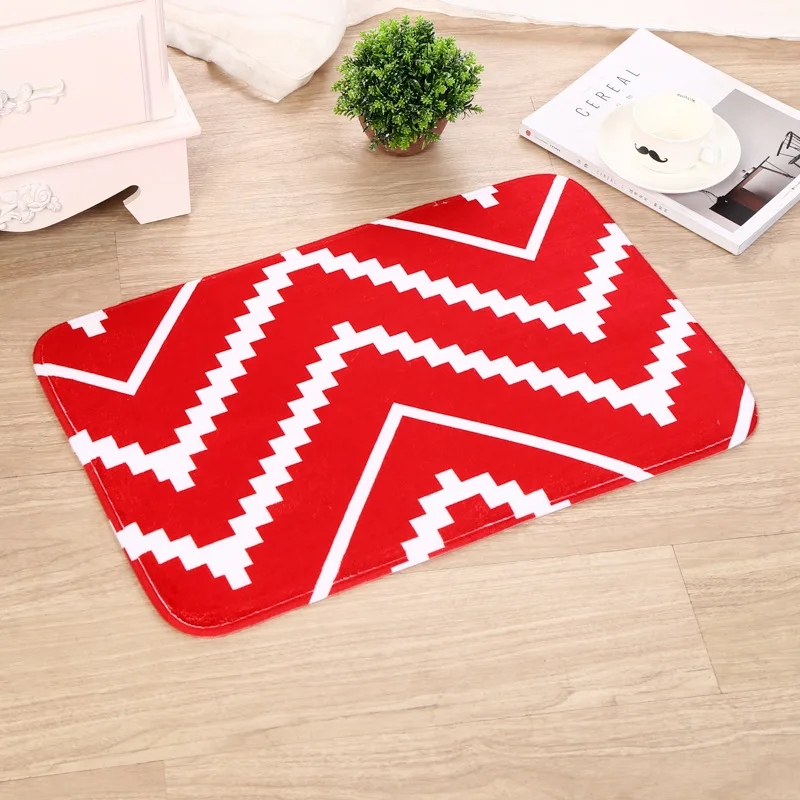 Фланелевая пижама с геометрическими полосами печатных ковриков на коврике