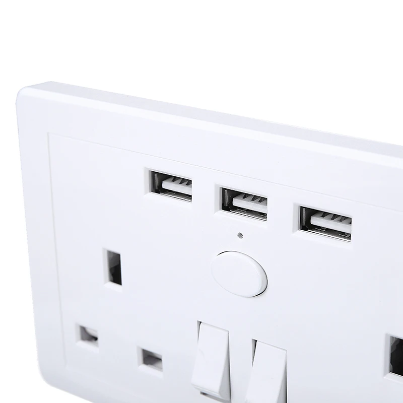 Штепсельная розетка стандарта Великобритании настенная 2 клавиши двойной умный