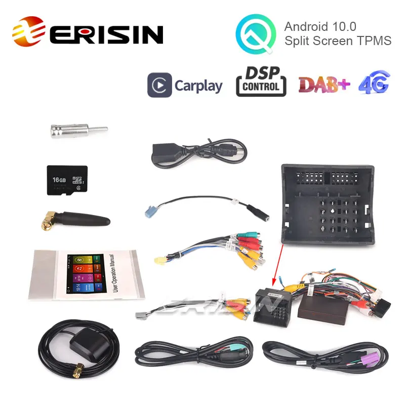 Erisin ES2919FS 7 &quotAndroid 10 0 Авторадио GPS DAB + DSP TPMS SWC DVD CD Wifi для Focus C/S-Max Galaxy | Автомобили и
