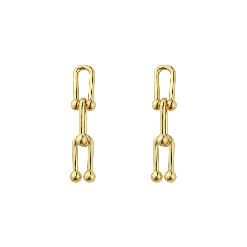 

Metal Series! Eardrop Earring 2021 New Trendy Simple Gold Stud Earrings Female Temperament High Sense Ear Rings
